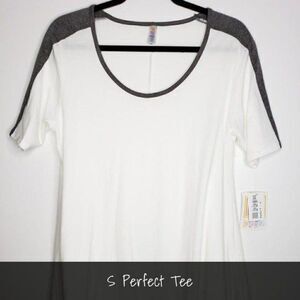 LuLaRoe Perfect T Small White Grey NEW
